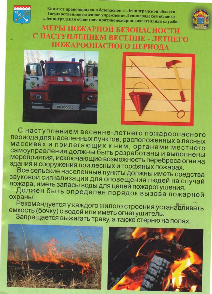 Меры пожарной безопасности в пожароопасный период